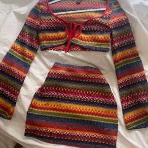 Shein set! Fun pattern. Skirt and top set.